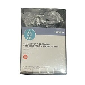 LED BATTERY OPERATED CRESCENT MOON STRING LIGHTS 10 count clear